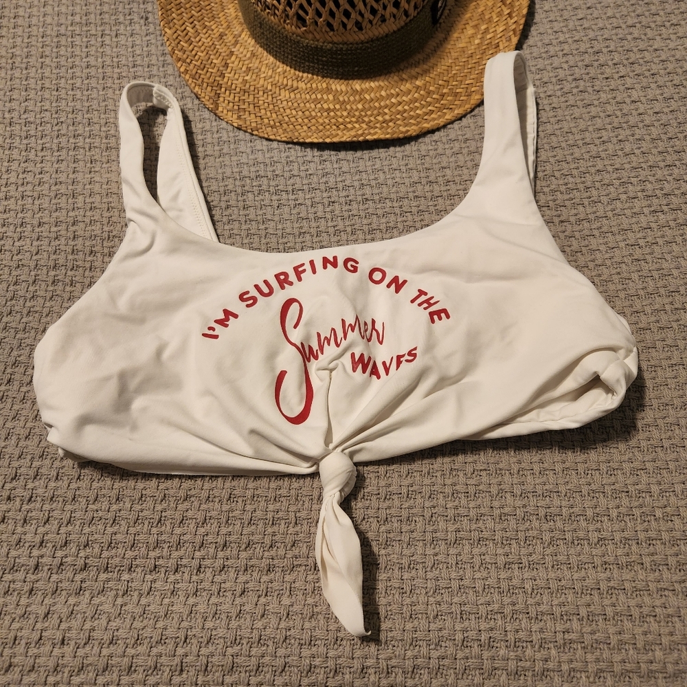 Retro graphic swim bikini xxsmall "I'm surfing on the SUMMER waves" BananaMoon